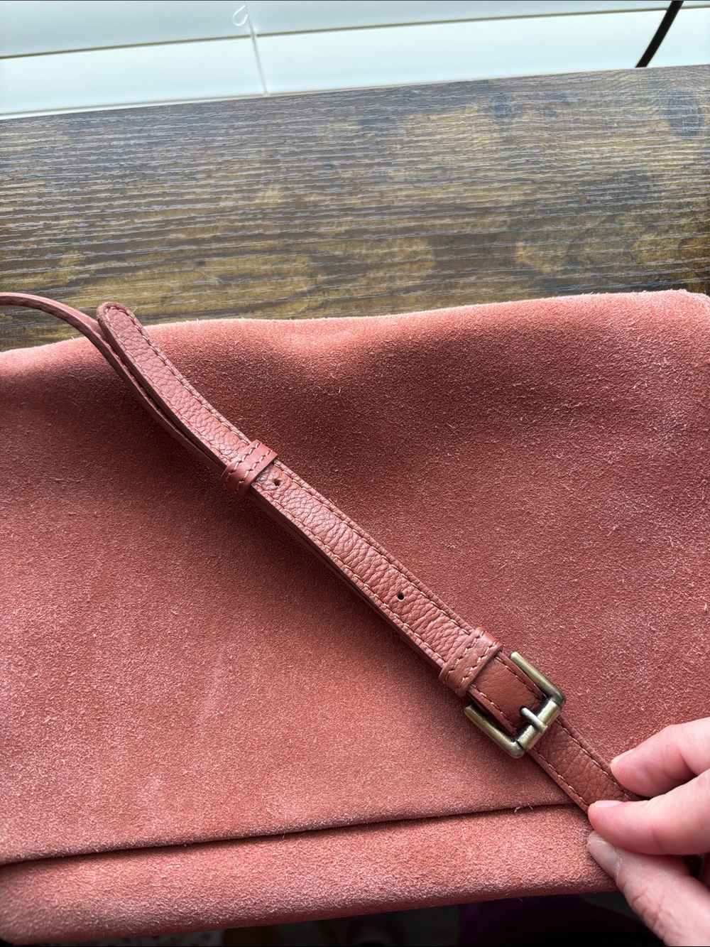 T.J.Maxx Rust Suede Crossbody Bag - Picture 11 of 11